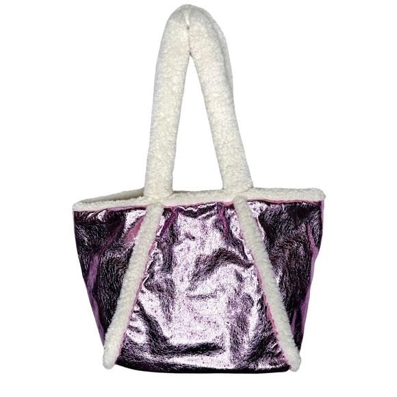 SkinnyDip London Alexa Borg Trim Tote Bag - 11.7” x 10.1” x 6.2” - Picture 3 of 5